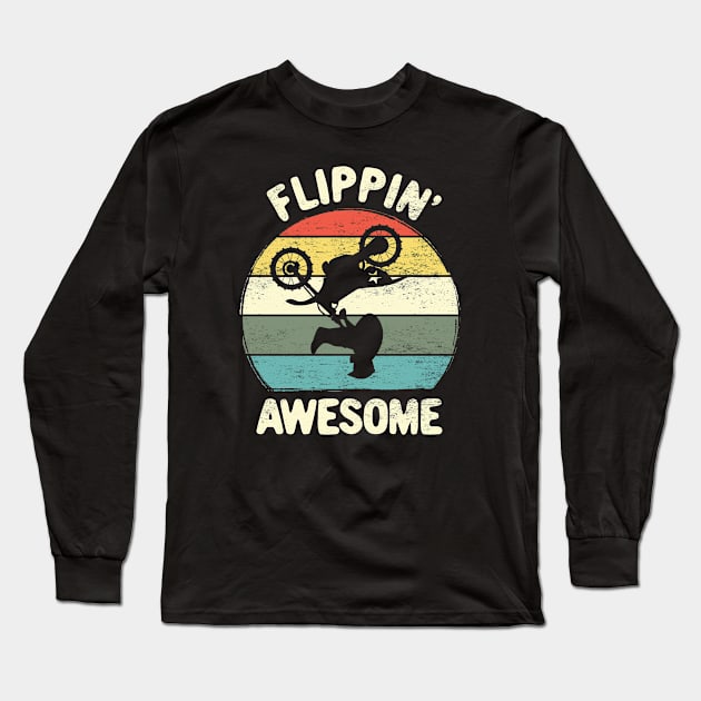 Retro Dirt Bike Motocross Rider: Flippin' Awesome Long Sleeve T-Shirt by TwistedCharm